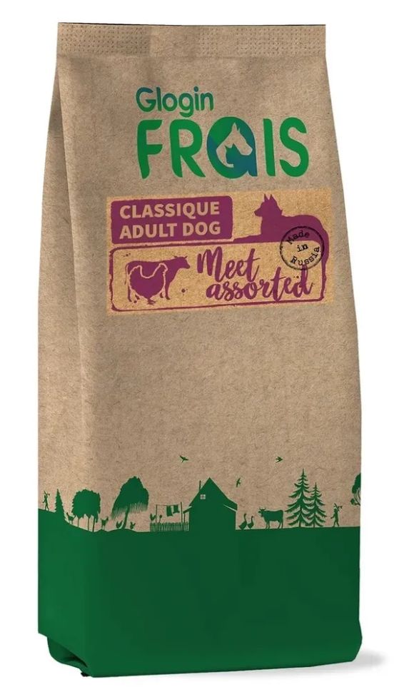 Frais: Classique Adult Dog Meet Assorted, Мясное ассорти, корм для взрослых собак всех пород, 3 кг