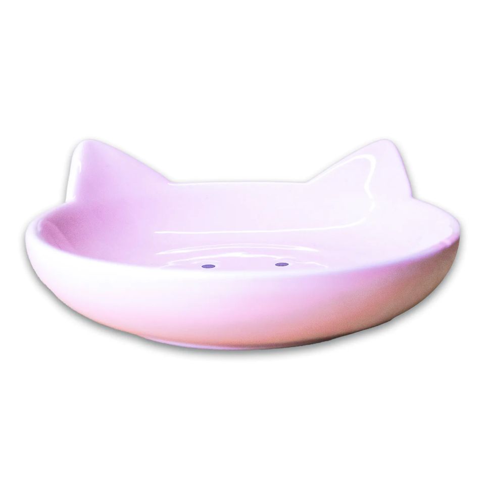 Mr.Kranch: КерамикАрт, блюдце керамическое, Мордочка кошки, розовая, 80 мл