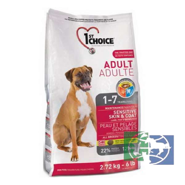 1st Choice Adult гипоаллергенный сухой корм для собак (с ягнёнком, рыбой и рисом), 2,72 кг