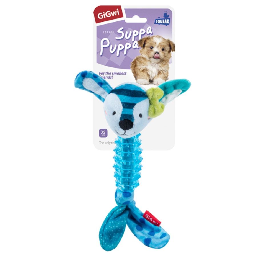 GiGwi: Заяц с пищалкой, серия SUPPA PUPPA, игрушка для маленьких собак, 15 см, 75529