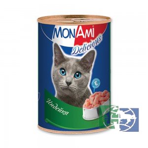 Монами: консервы для кошек с индейкой 350 гр.