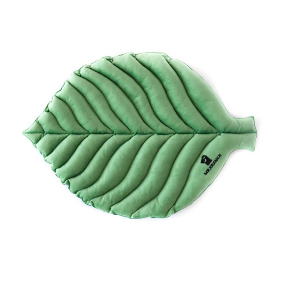 Mr.Kranch: Лежанка для собак, Листочек, средняя, двусторонняя, зеленая, 90 х 65 х 5 см