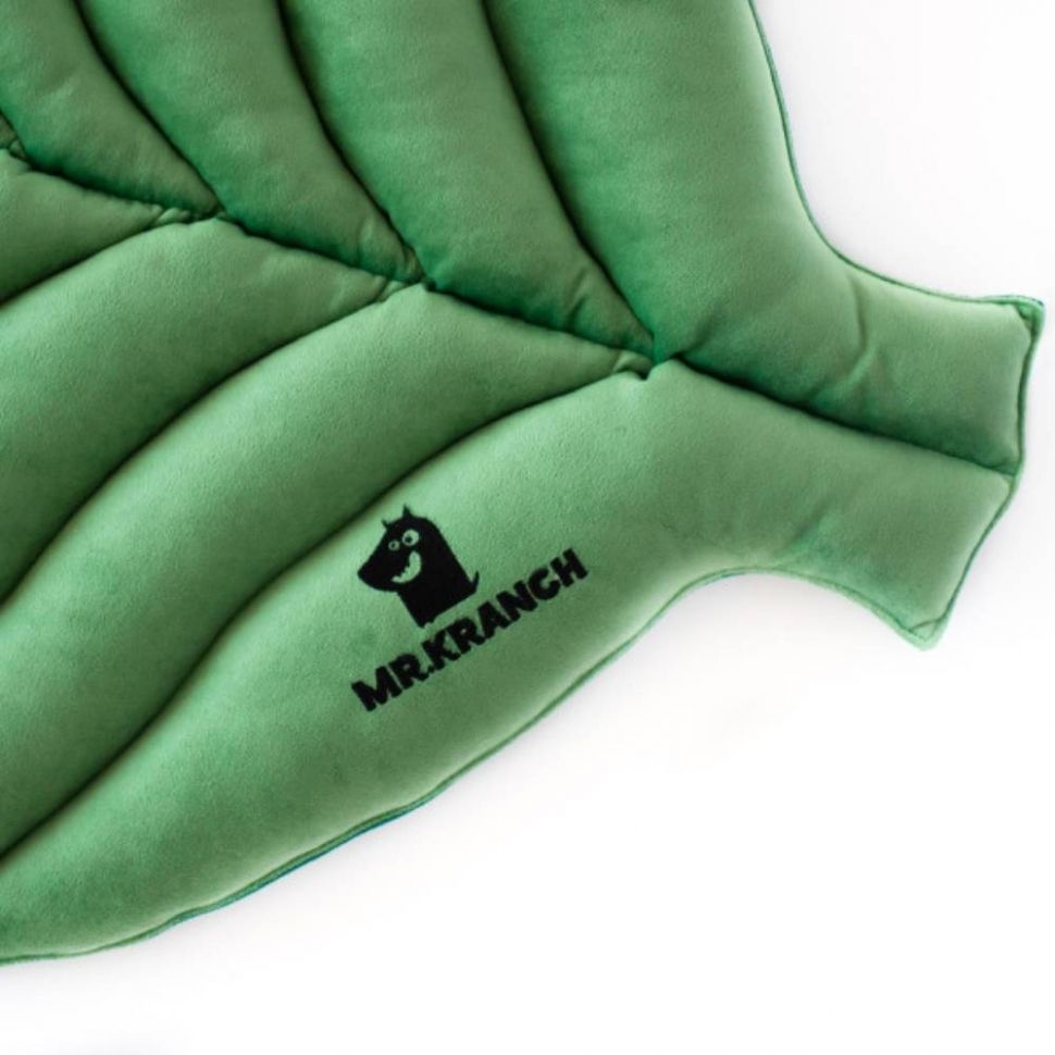 Mr.Kranch: Лежанка для собак, Листочек, средняя, двусторонняя, зеленая, 90 х 65 х 5 см