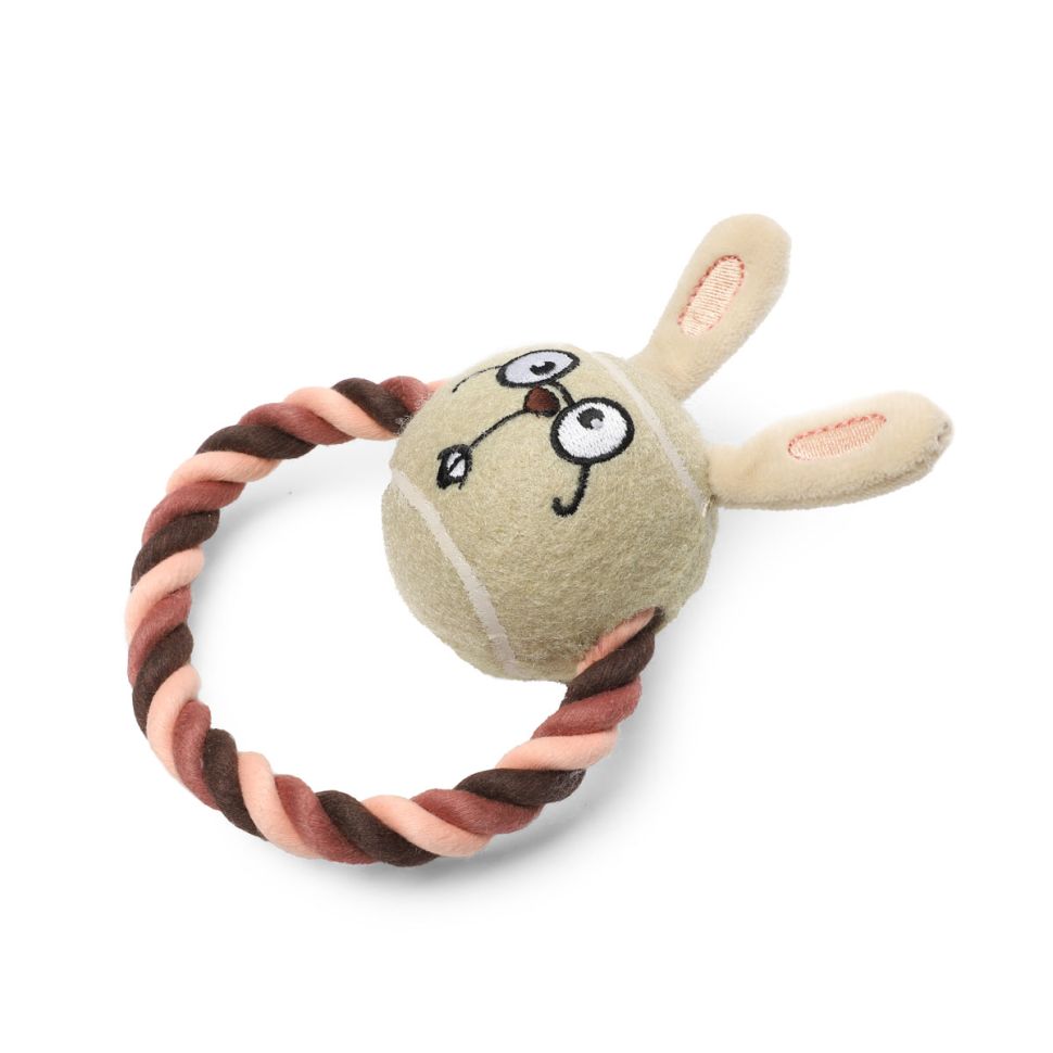 Triol: СоюзМультФильм ВИННИ ПУХ  Игрушка для собак Мяч-кролик с веревкой, d=65/160 мм, 12141307