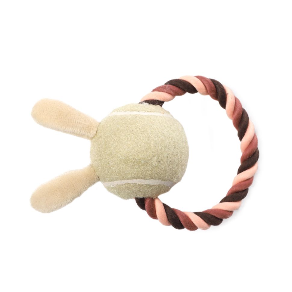 Triol: СоюзМультФильм ВИННИ ПУХ  Игрушка для собак Мяч-кролик с веревкой, d=65/160 мм, 12141307