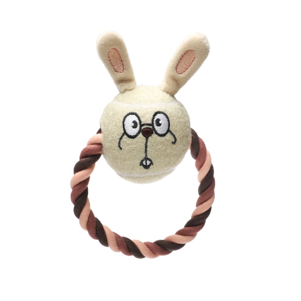 Triol: СоюзМультФильм ВИННИ ПУХ  Игрушка для собак Мяч-кролик с веревкой, d=65/160 мм, 12141307