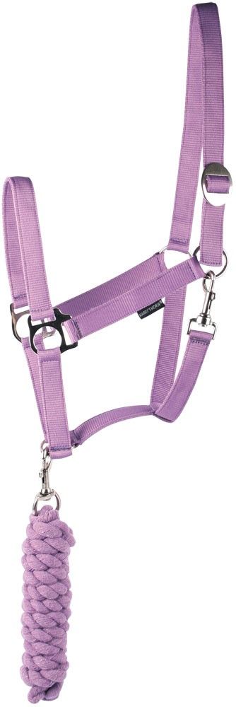 Harry`s Horse: Недоуздок нейлон с чумбуром 180 см, р-р spony, сиреневый, арт. 31000926