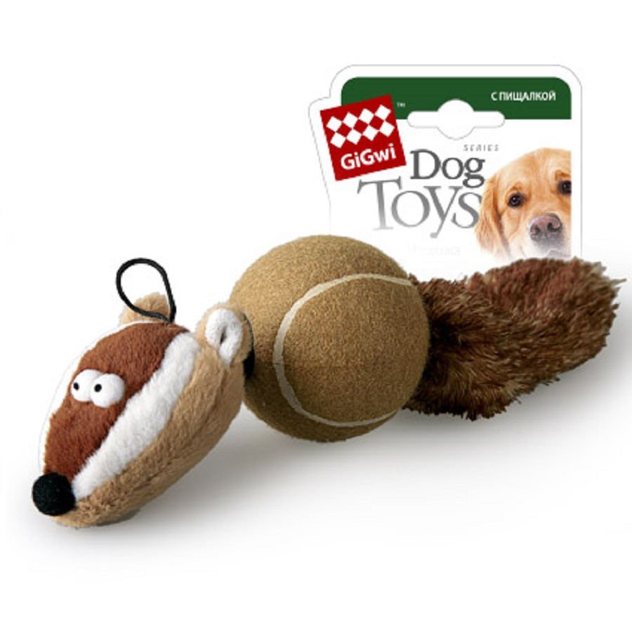 GiGwi: Барсук с пищалками, игрушка для собак, серия CATCH & FETCH, 32 см