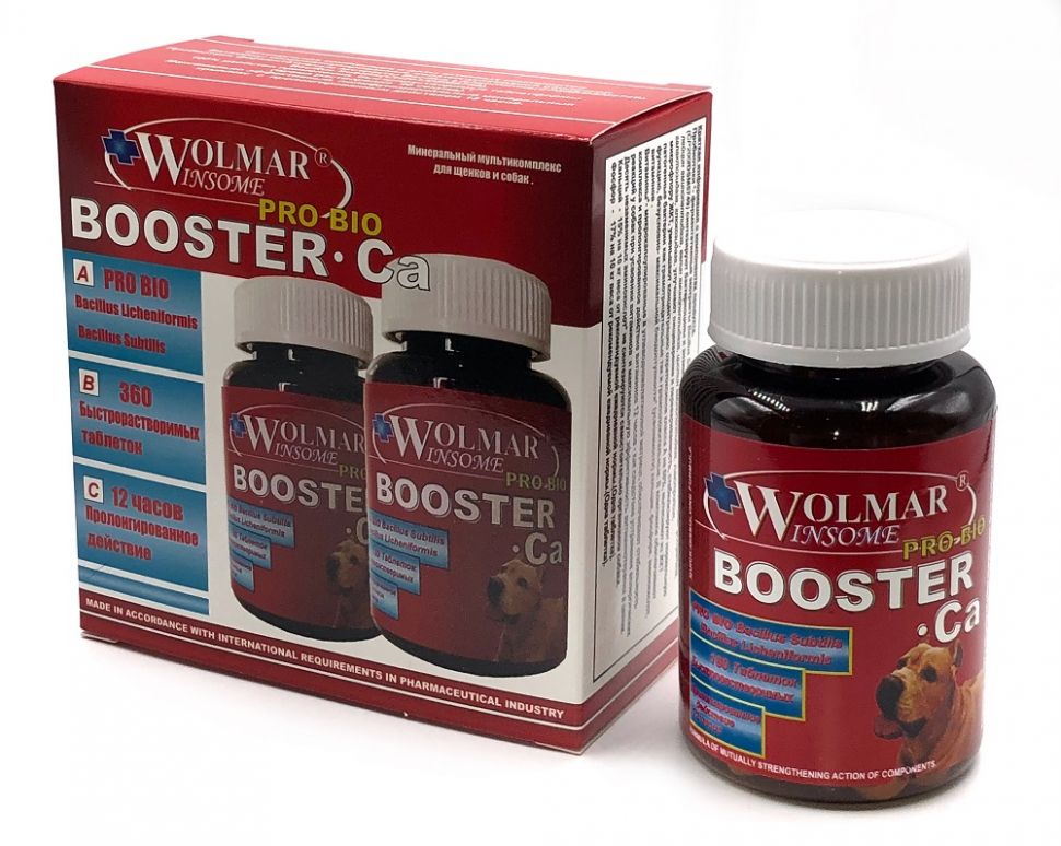 Wolmar Winsome Pro Bio Booster Ca для средних и крупных пород кальциево-фосфорного баланс, 180 табл.