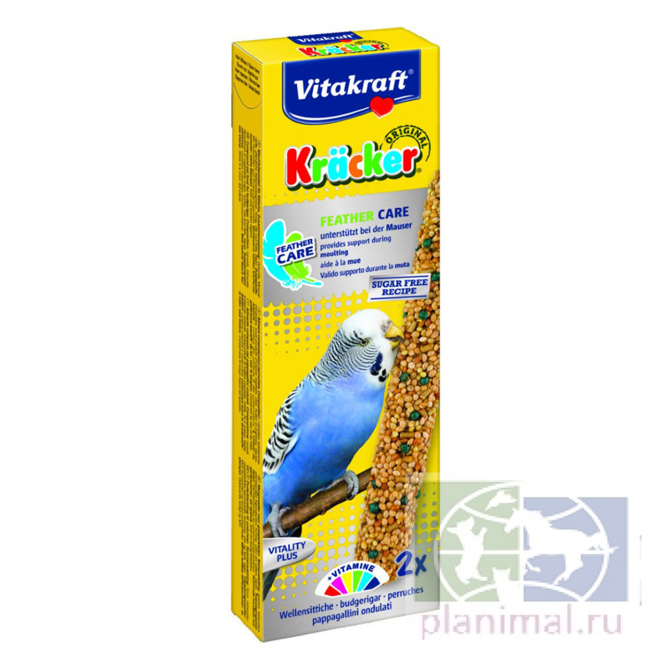 Vitakraft: крекер Feather Care в период линьки для волнистых попугаев, 2 шт., 60 гр.