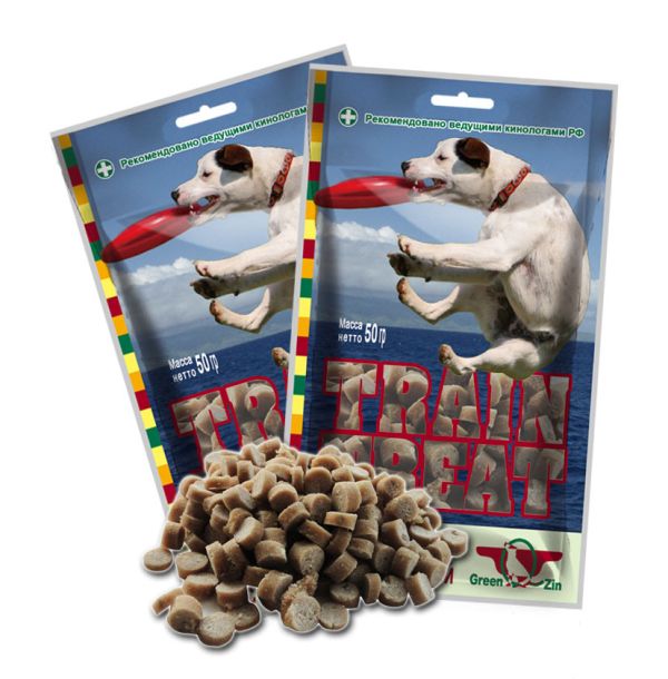 GreenQzin Лакомство для собак Дрессура № 1 train treat Утка и тунец. 50 гр.