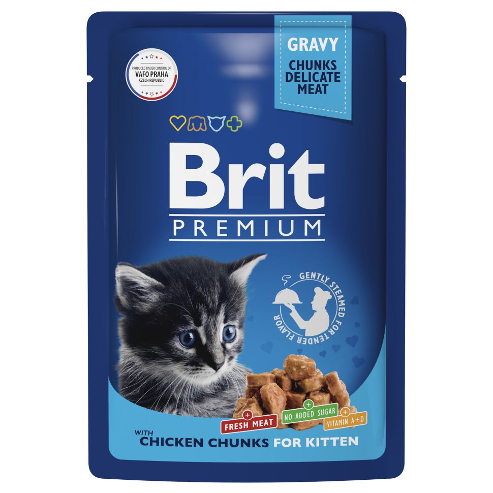 Brit: Premium, Пауч для котят, Цыпленок в соусе, 85 гр.