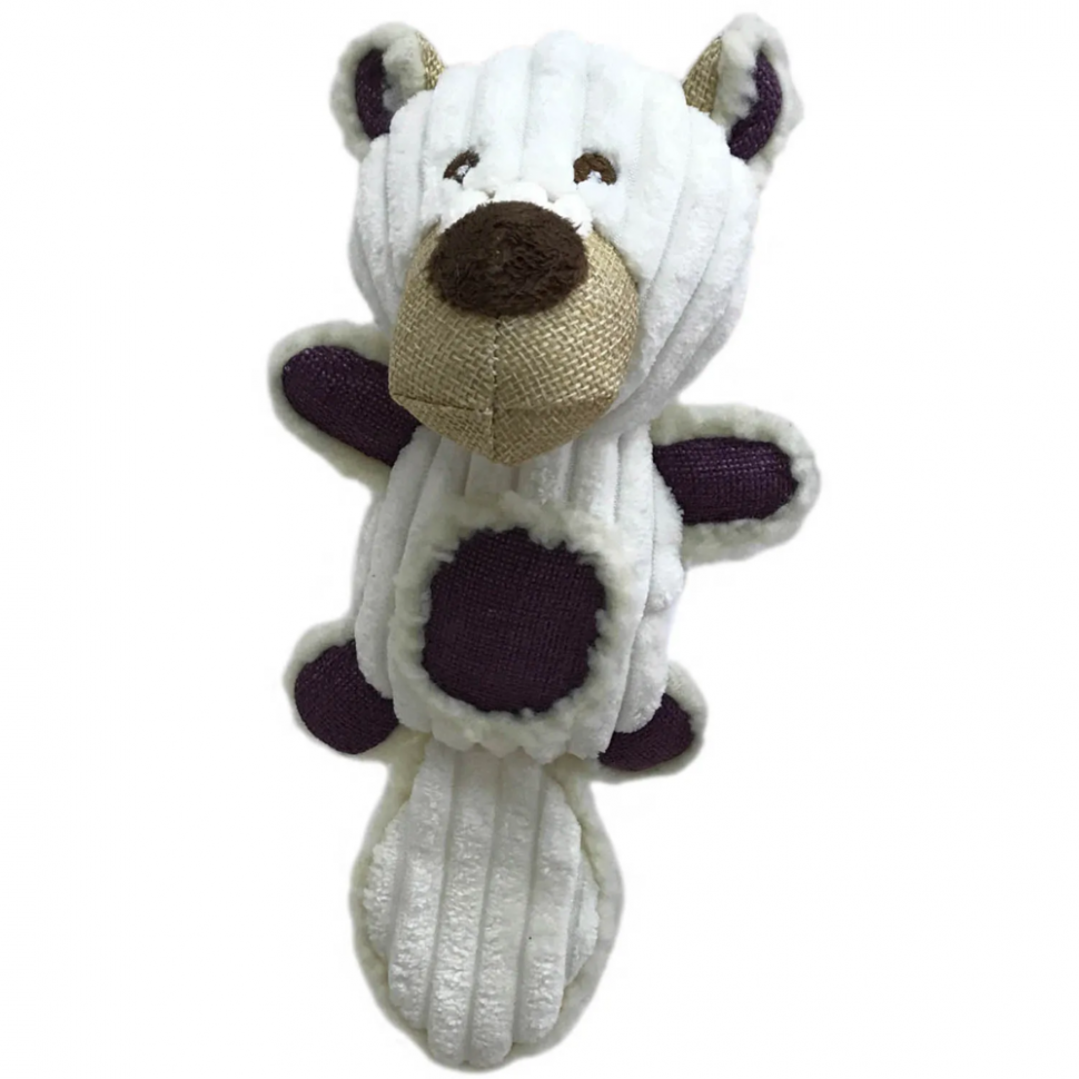 Petpark: игрушка Медведь с большим хвостом, белый, для собак, 25 см, размер S
