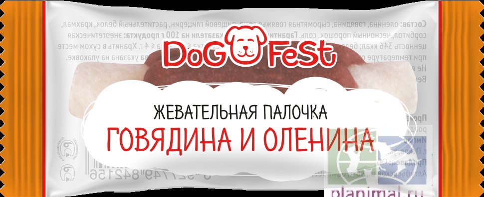 Dog Fest Жевательная палочка Говядина и оленина лакомство для собак 4 гр.