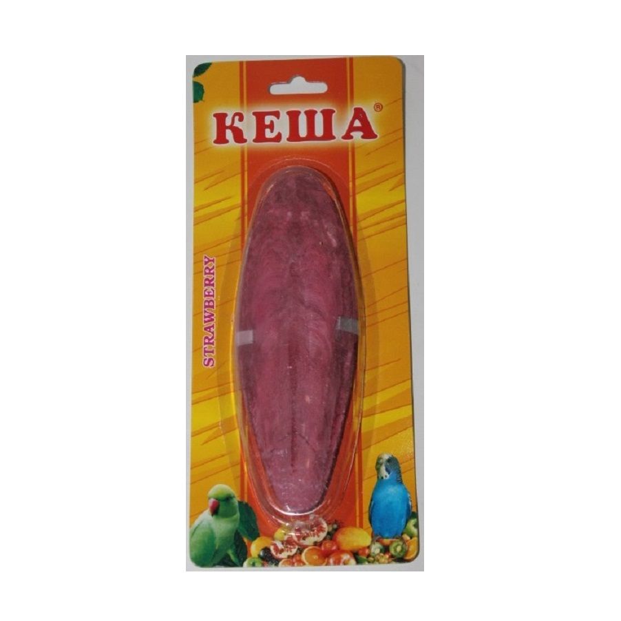 Кеша: Панцирь каракатицы, дополнительный корм для всех видов декоративных птиц, клубника, 15 см
