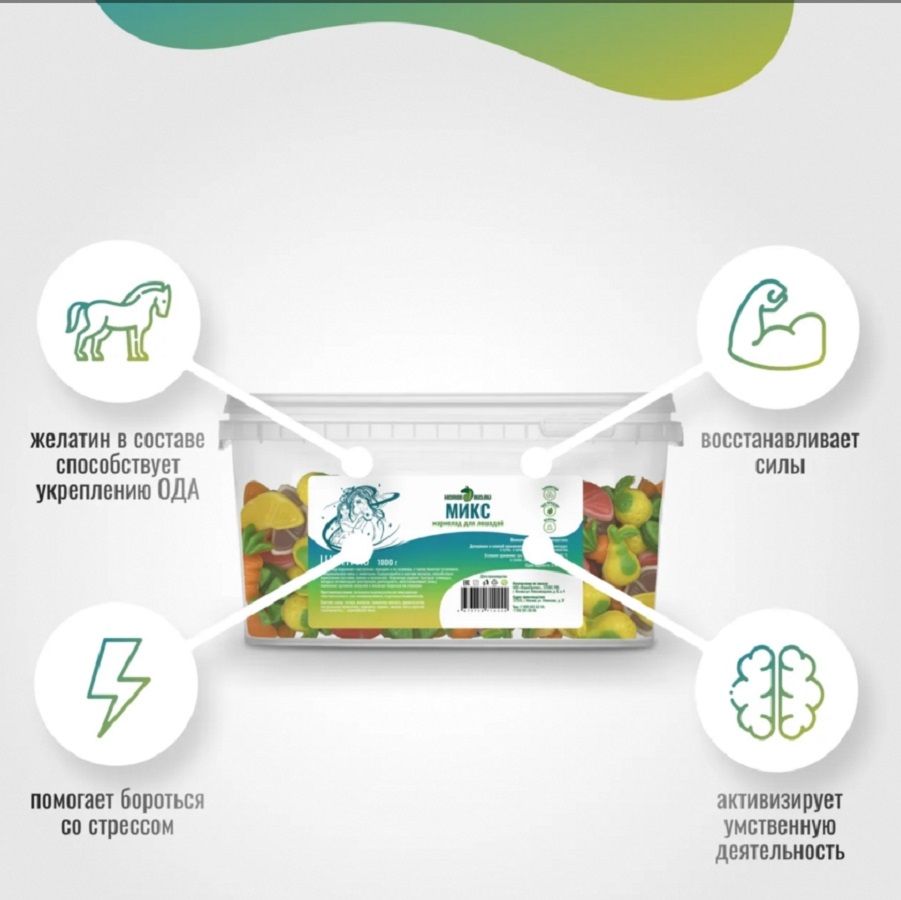 Horse-bio: Мармелад Груши LuckyPro для лошадей, 1 кг