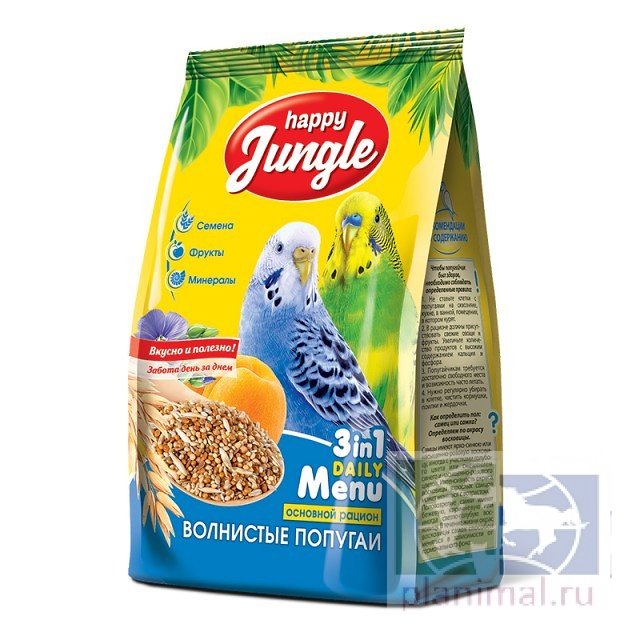 Happy Jungle корм для волнистых попугаев, 500 гр.