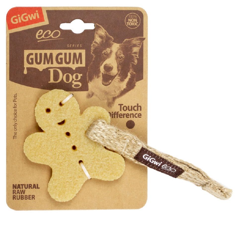 GiGwi Игрушка для собак Маленький пряник из экорезины 10 см, серия GUM GUM DOG ECO, 75316