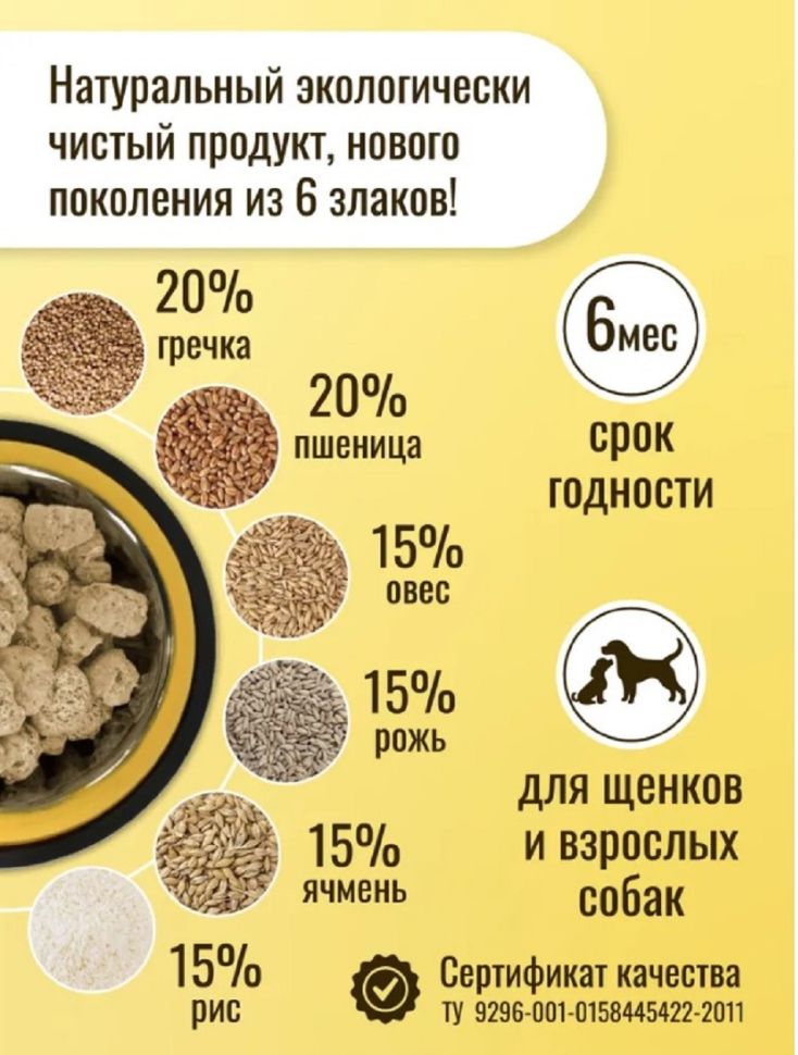 ХотьDog Быстрокаша для щенков и собак 65 л.