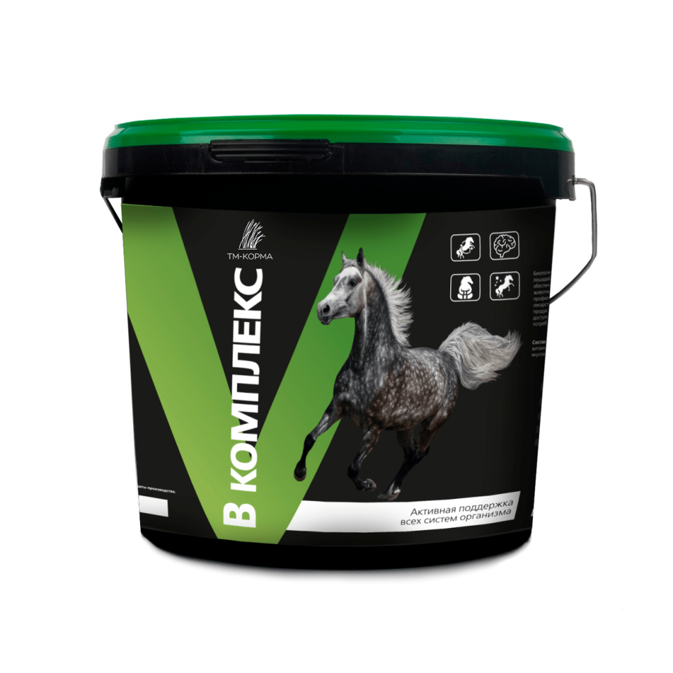 Дикий медведь: В - комплекс, витамины группы В для лошадей, 3 кг