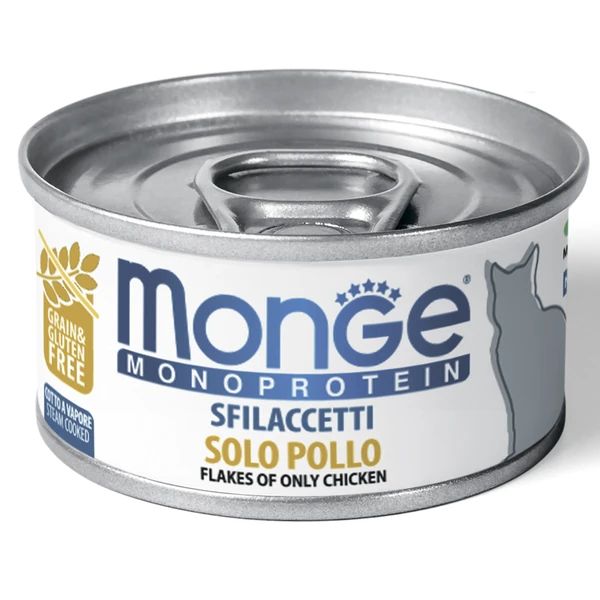 Monge: Cat Monoprotein, мясные хлопья, для кошек, из курицы, 80 гр.