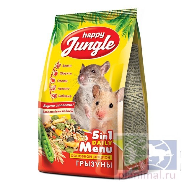 Happy Jungle корм для грызунов универсальный, 350 гр.