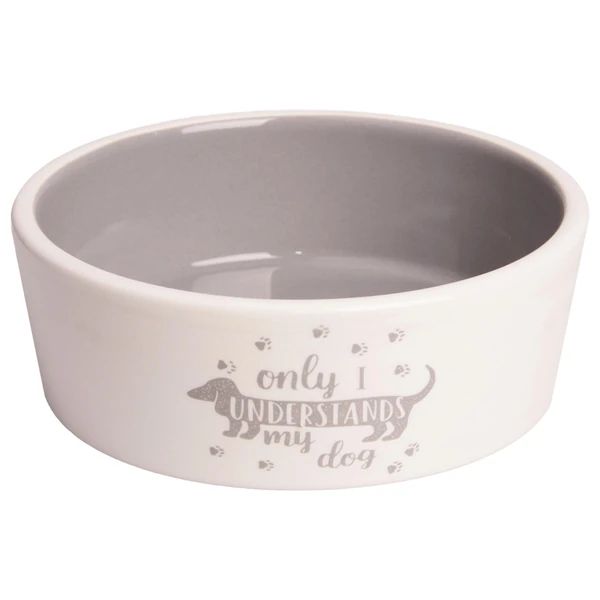 Mr.Kranch: Миска для собак, Лапки, серая, 300 мл 