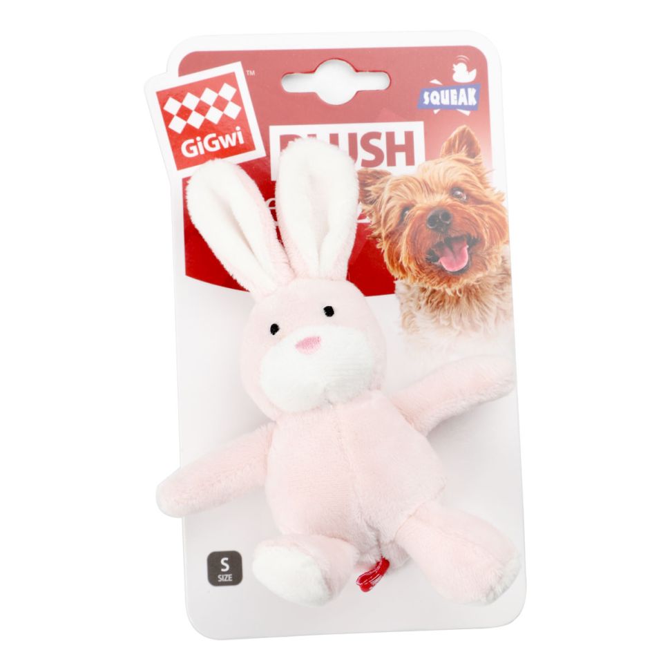 GiGwi: Заяц с пищалкой, игрушка для собак, серия PLUSH FRIENDZ, 11 см, 75119