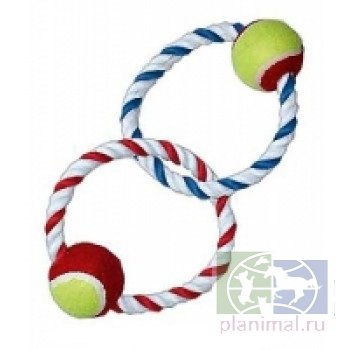 Игрушка для собак "Апорт 2 кольца с теннисными мячиками", арт. R1070