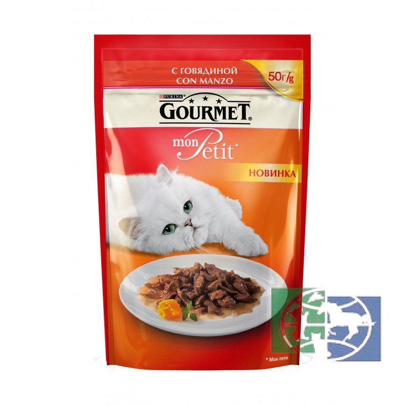 Консервы для кошек Purina Gourmet Mon Petit, говядина, пауч, 50 гр.
