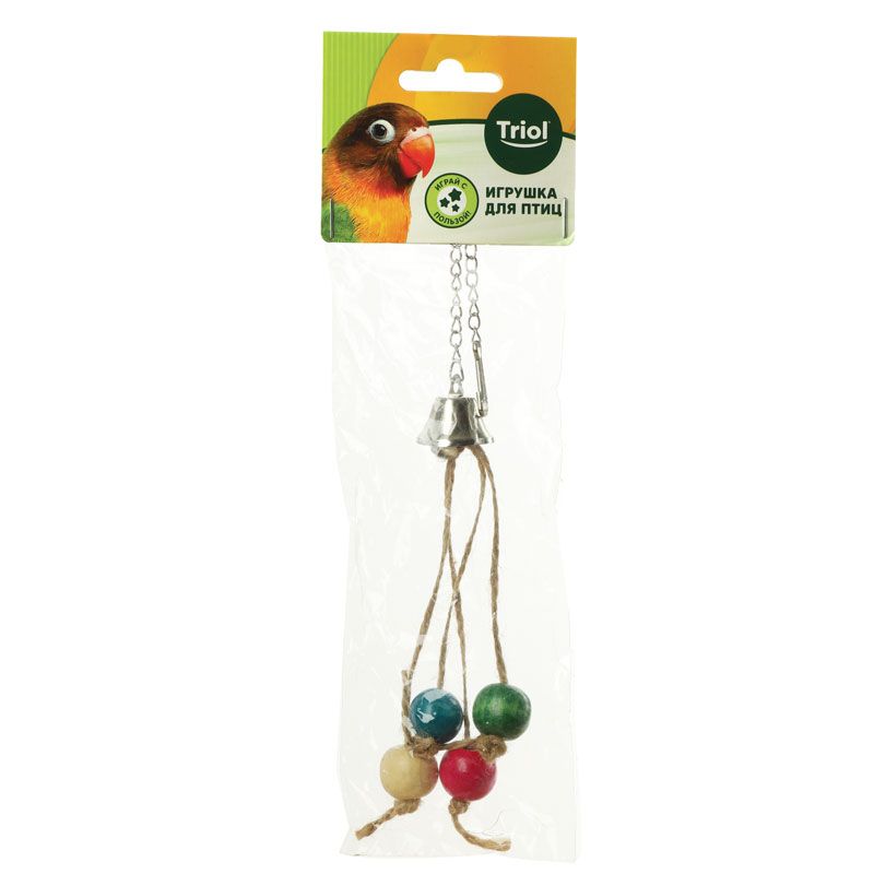 Triol Игрушка для птиц Колокольчик с шариками 200*50 мм, арт. 52171024