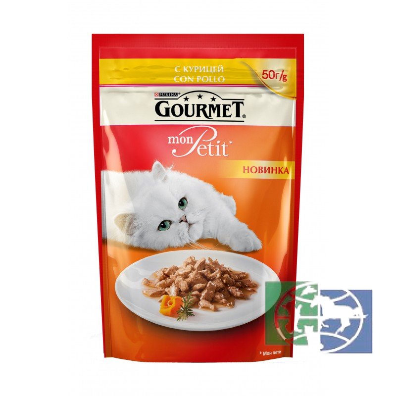 Консервы для кошек Purina Gourmet Mon Petit, курица, пауч, 50 гр.