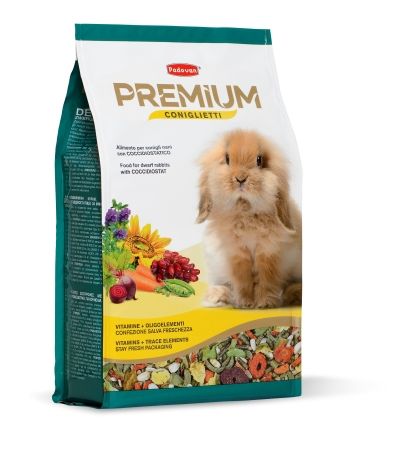 Padovan Premium coniglietti корм для кроликов и молодняка с кокцидиостатиком, 2 кг
