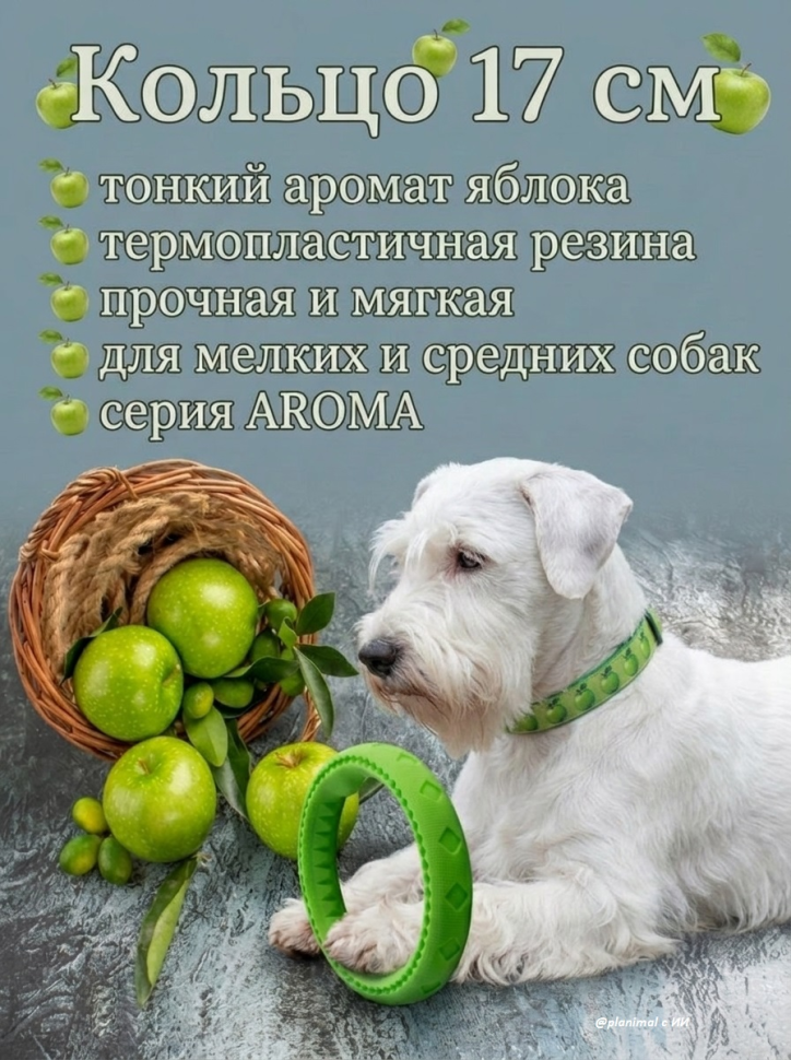 Triol: Игрушка для собак из термопластичной резины Кольцо, 17 см, серия AROMA, яблоко, 12191125